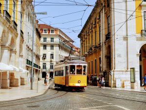 trolley in lisbon portugal